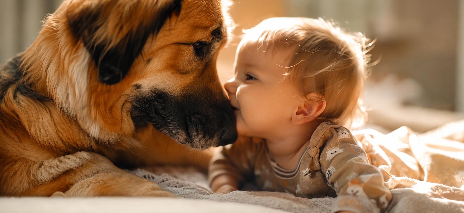 llegada de un bebé y perro